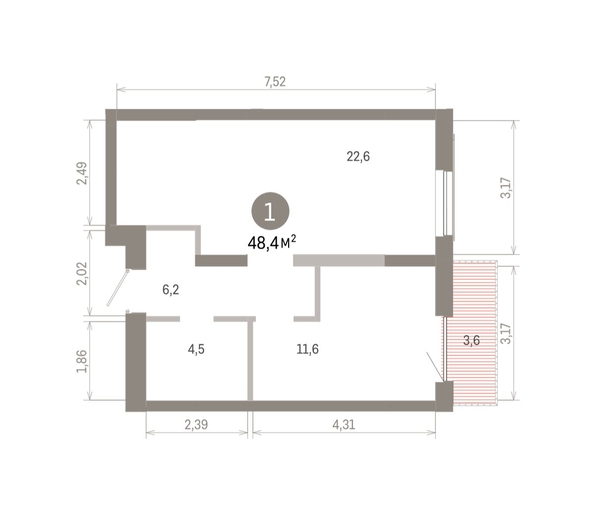 
  Продается 1-комн. квартира 48.4 м², в ЖК Европейский берег, дом 46. Фото 1.