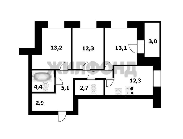 
  Продается 3-комн. квартира 72 м², в ЖК Я - Маяковский. Фото 1.