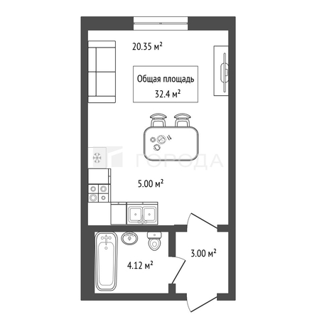 
  Продается студия 32.4 м². Фото 8.
