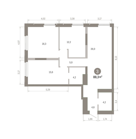 
  Продается 3-комн. квартира 88.27 м², в ЖК Европейский берег, дом 45. Фото 1.