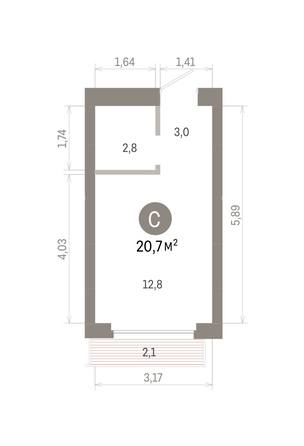 
  Продается студия 20.7 м², в ЖК Лебедевский квартал, д 1. Фото 1.