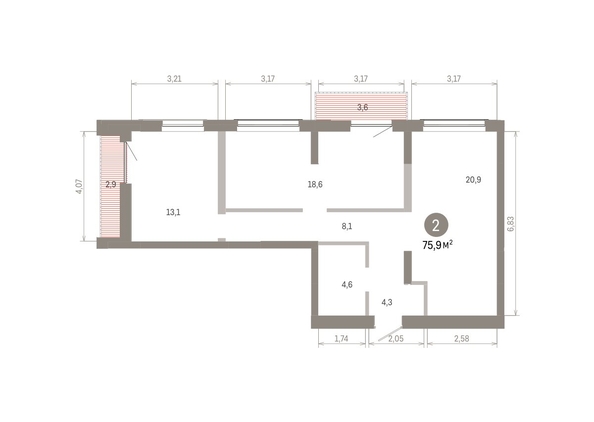 
  Продается 2-комн. квартира 75.93 м², в ЖК Европейский берег, дом 46. Фото 1.