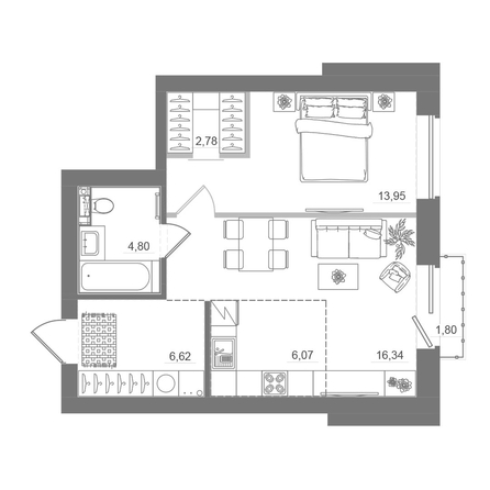
  Продается студия 52.17 м², в ЖК Спектр, дом 10. Фото 2.
