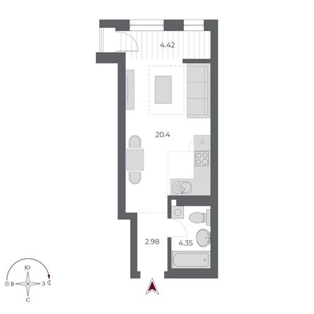 
  Продается студия 32 м², в ЖК ОСКАР, дом 3. Фото 1.