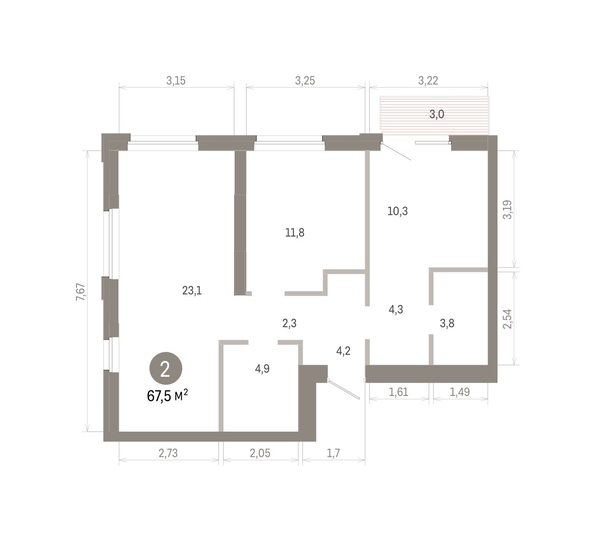 
  Продается 2-комн. квартира 67.45 м², в ЖК Город на озере. Фото 1.