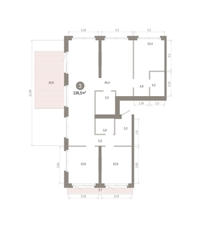 
  Продается 3-комн. квартира 136.45 м², в ЖК Город на озере. Фото 1.