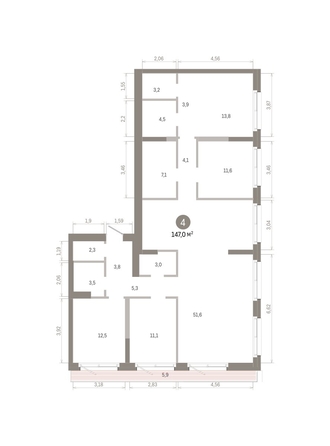 
  Продается 4-комн. квартира 147.01 м², в ЖК Город на озере. Фото 1.