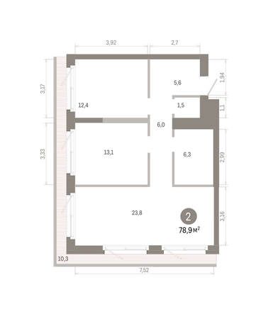
  Продается 2-комн. квартира 78.94 м², в ЖК Город на озере. Фото 1.