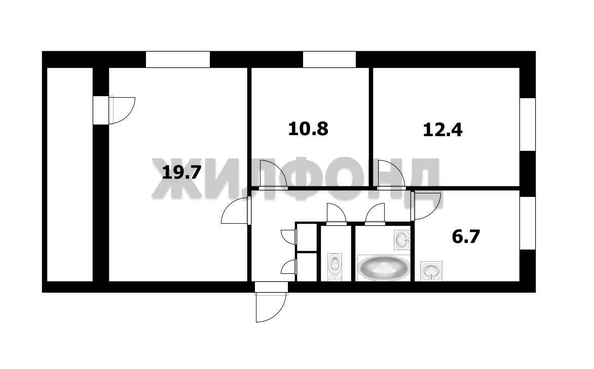 
  Продается 3-комн. квартира 59.5 м². Фото 13.