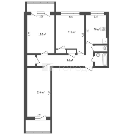 
  Продается 3-комн. квартира 60.1 м². Фото 28.