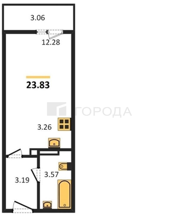 
  Продается студия 24 м², в ЖК Радуга Сибири, дом 4. Фото 1.