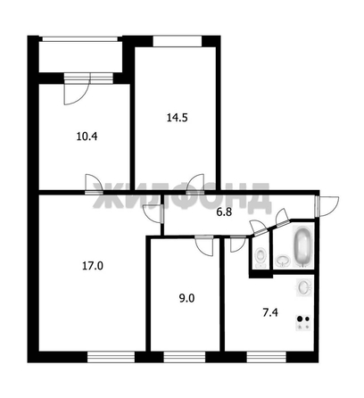
  Продается 4-комн. квартира 66.9 м². Фото 13.
