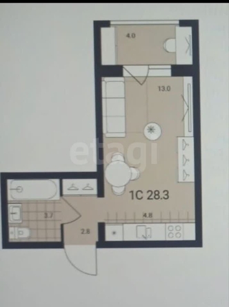 
  Продается студия 28.3 м². Фото 9.