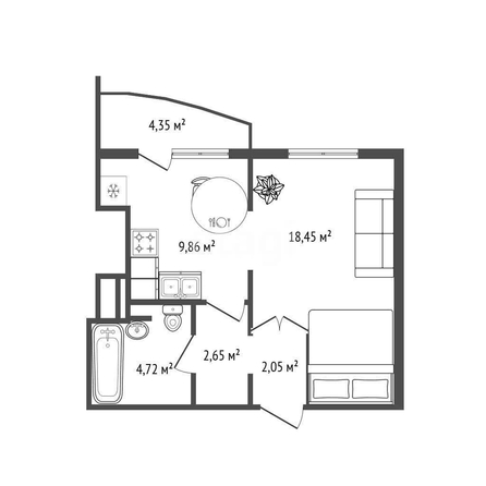 
  Продается 1-комн. квартира 38.3 м². Фото 1.