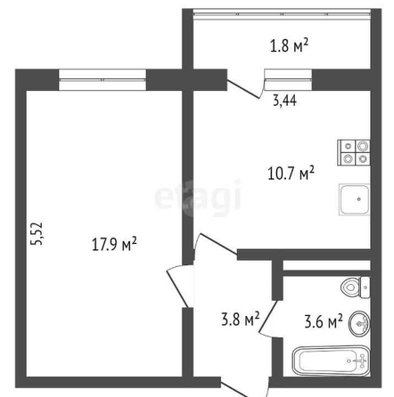 
  Продается 1-комн. квартира 35.6 м², в ЖК Околица, дом 1. Фото 1.