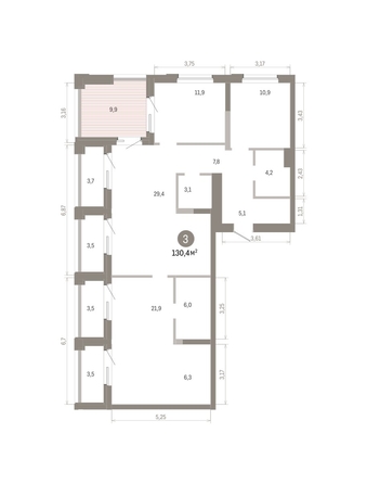 
  Продается 3-комн. квартира 133.68 м², в ЖК Город на озере. Фото 1.