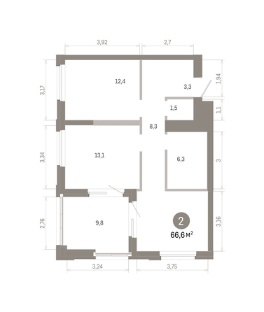 
  Продается 2-комн. квартира 66.54 м², в ЖК Город на озере. Фото 1.