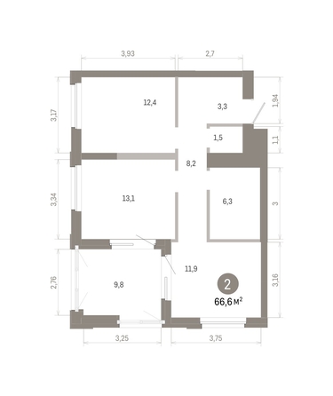 
  Продается 2-комн. квартира 66.57 м², в ЖК Город на озере. Фото 1.