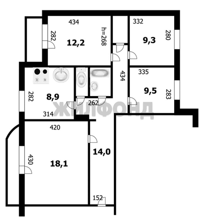 
  Продается 4-комн. квартира 76.5 м². Фото 22.