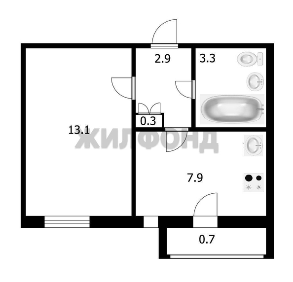 
  Продается 1-комн. квартира 27.5 м². Фото 16.