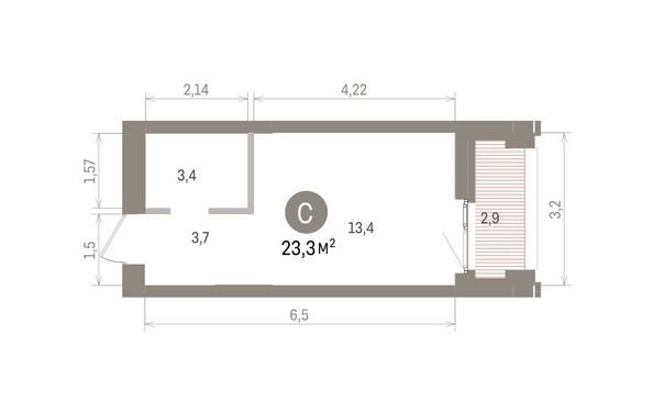 
  Продается студия 23.29 м², в ЖК Европейский берег, дом 32. Фото 1.