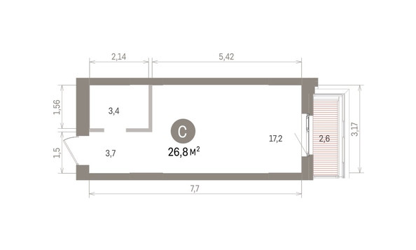 
  Продается студия 27.45 м², в ЖК Европейский берег, дом 32. Фото 1.