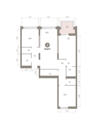 
  Продается 3-комн. квартира 94.81 м², в ЖК Европейский берег, дом 32. Фото 1.