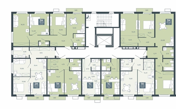 
  Продается 1-комн. квартира 41.46 м², в ЖК Дом в Мичуринском, блок 2. Фото 1.