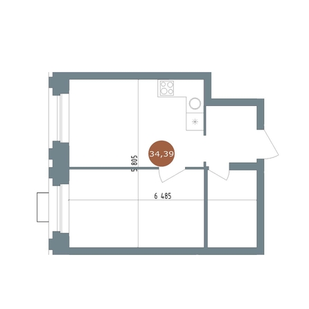 
  Продается 1-комн. квартира 34 м², в  19/56 Кварталы Телецентра, 2. Фото 1.