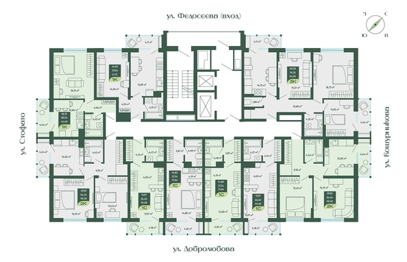 
  Продается 2-комн. квартира 58.68 м², в ЖК Мичурин. Фото 1.