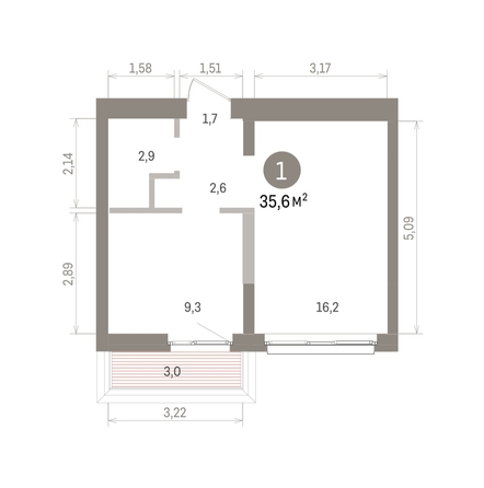 
  Продается 1-комн. квартира 35.64 м², в ЖК Европейский берег, дом 32. Фото 1.