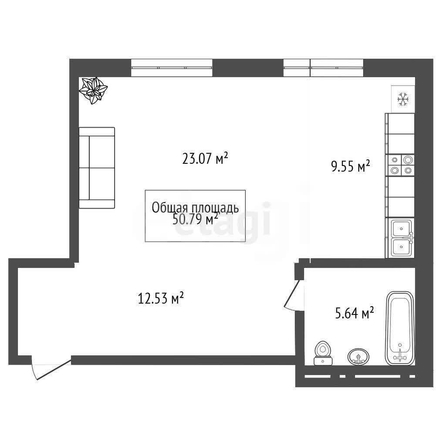 
  Продается студия 50.7 м², в ЖК Classic House (Классик Хаус). Фото 1.