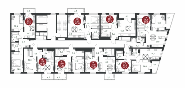 
  Продается 2-комн. квартира 45.95 м², в ЖК Скандинавские кварталы, дом 1. Фото 1.