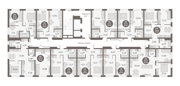 
  Продается 1-комн. квартира 42.23 м², в ЖК Первый на Титова. Фото 1.
