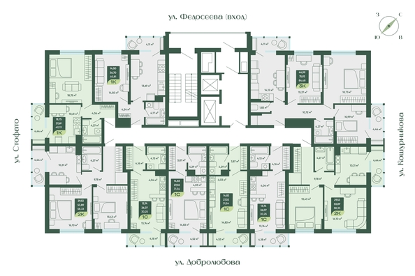 
  Продается 1-комн. квартира 42.13 м², в ЖК Мичурин. Фото 1.