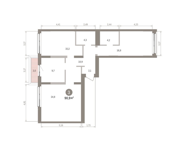 
  Продается 3-комн. квартира 90.86 м², в ЖК Европейский берег, дом 32. Фото 1.