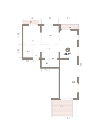 
  Продается 2-комн. квартира 101.76 м², в ЖК Лебедевский квартал, д 1. Фото 1.