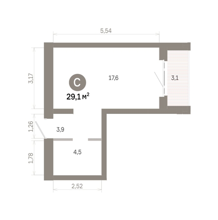 
  Продается студия 29.11 м², в  Квартал Молодость, дом 1. Фото 1.
