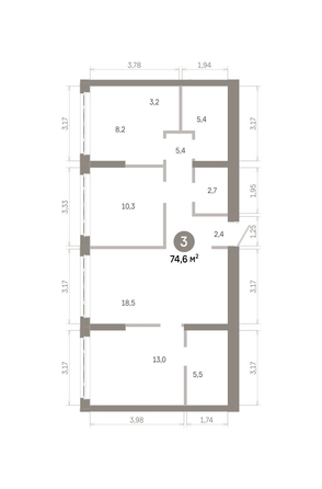
  Продается 3-комн. квартира 74.61 м², в  Квартал Молодость, дом 1. Фото 1.