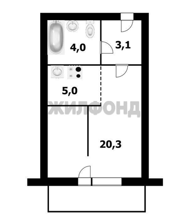
  Продается 1-комн. квартира 33 м². Фото 18.