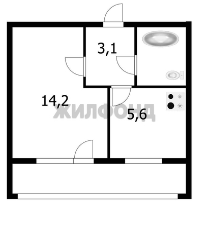 
  Продается 1-комн. квартира 25.5 м². Фото 10.