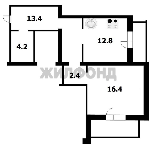 
  Продается 1-комн. квартира 49.2 м². Фото 12.