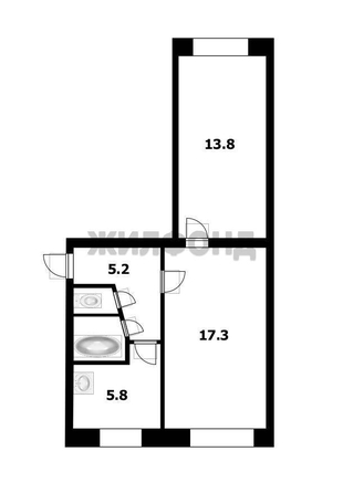 
  Продается 2-комн. квартира 45.5 м². Фото 10.