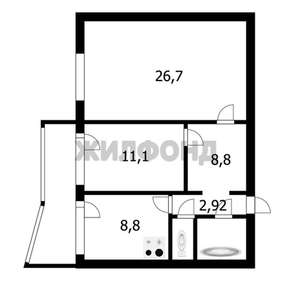 
  Продается 2-комн. квартира 59.4 м². Фото 12.
