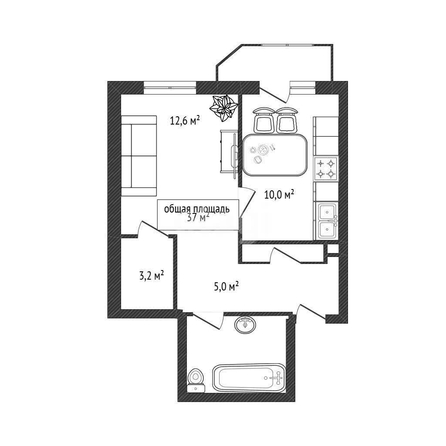 
  Продается 1-комн. квартира 37 м². Фото 21.