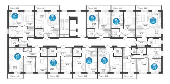 
  Продается 3-комн. квартира 66.7 м², в ЖК Семейный квартал, дом 4. Фото 1.