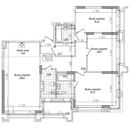 
  Продается 2-комн. квартира 121.2 м², в ЖК Горького, 10. Фото 1.
