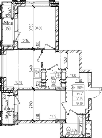 
  Продается 2-комн. квартира 51.9 м², в ЖК Чернышевский, корп 3.3. Фото 1.