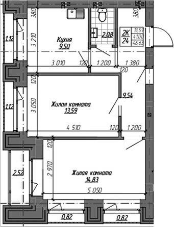 
  Продается 2-комн. квартира 53.31 м², в ЖК Комсомольский проспект, дом 2. Фото 1.