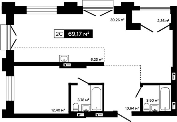 
  Продается 2-комн. квартира 66.81 м², в ЖК Платина. Фото 1.